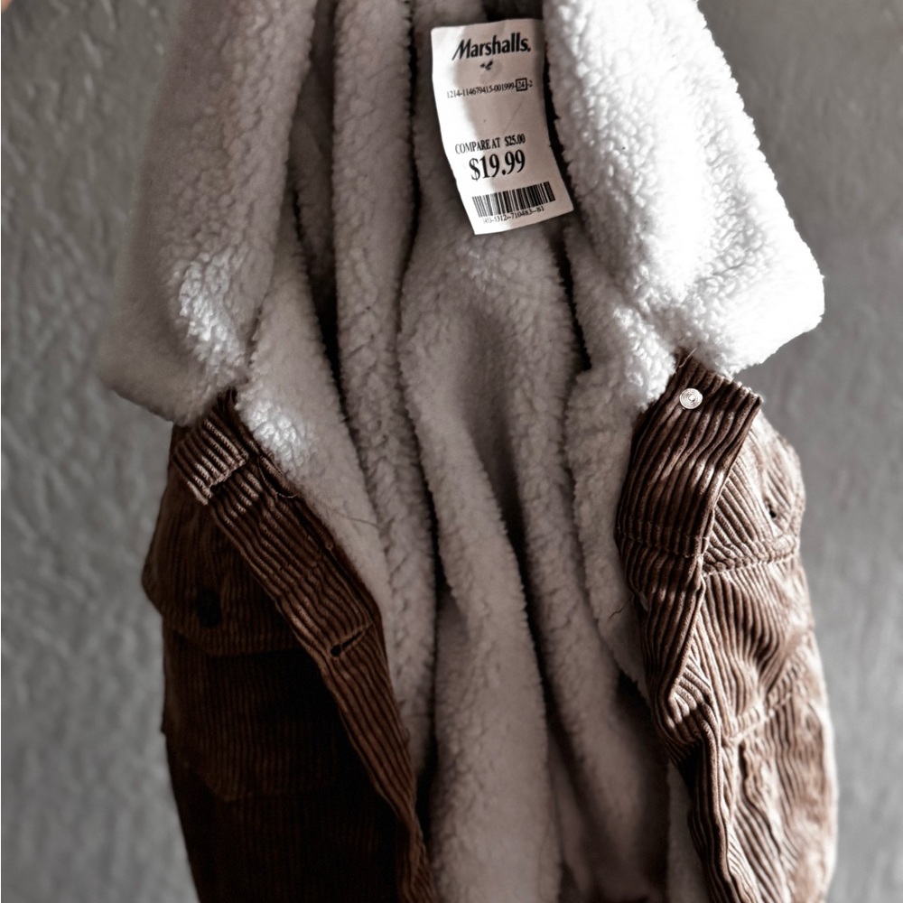 Marshalls Brown and White Teddy Jacket Cozy Winter Essential